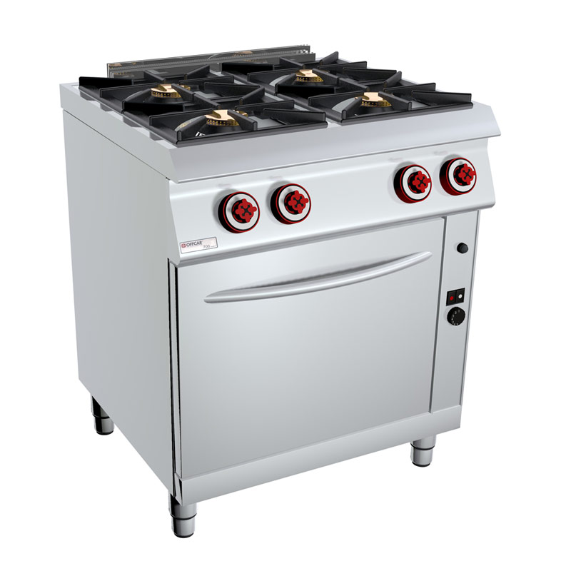 Cucina a gas 4 fuochi con forno Atosa - Macchine del Gusto
